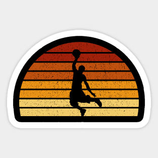 Vintage Sunset Basketball Gift For Basketball Players Sticker